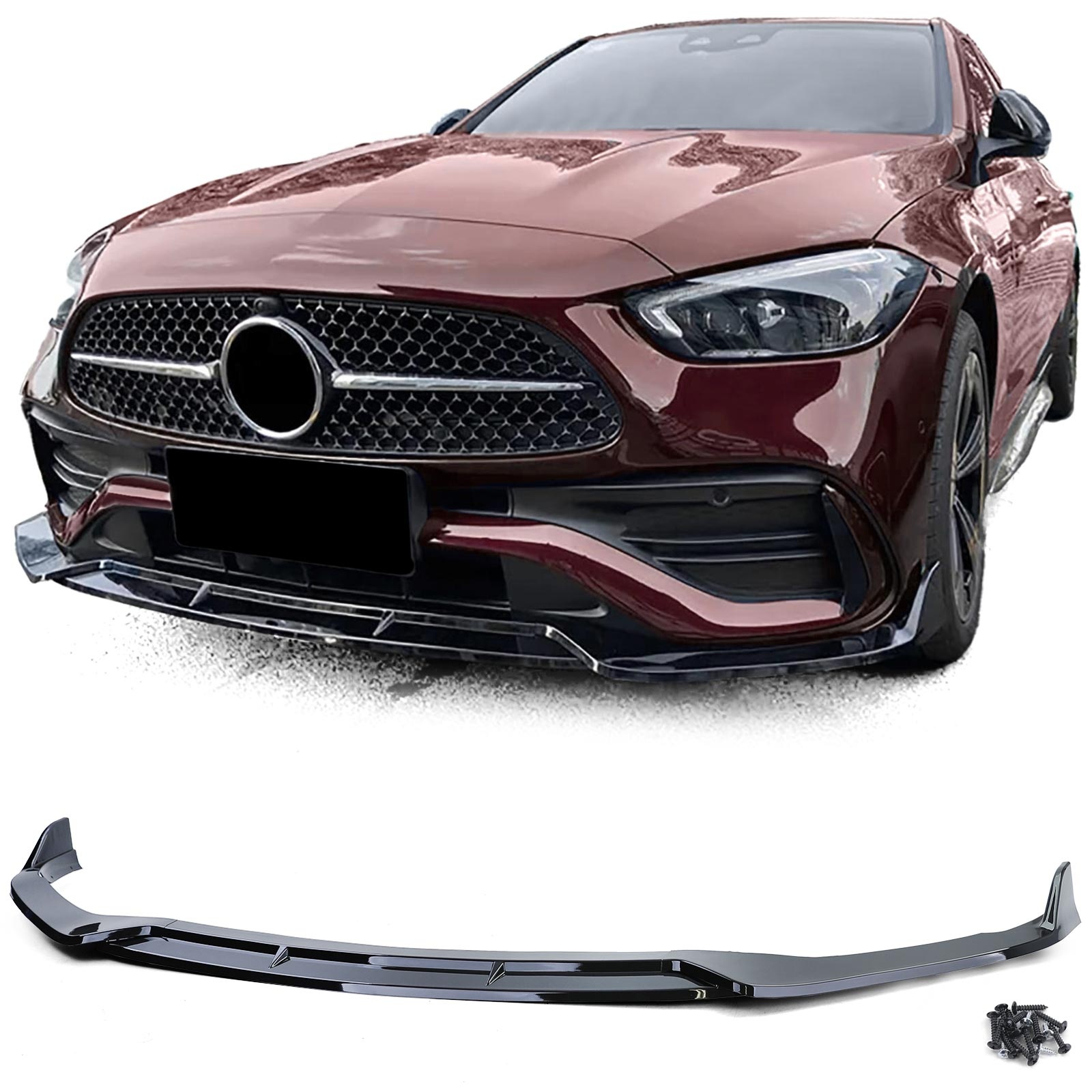 Spoiler - spoilerlip - Mercedes C-klasse W206 S206, sedan/T-model vanaf 2021 - zwart glans