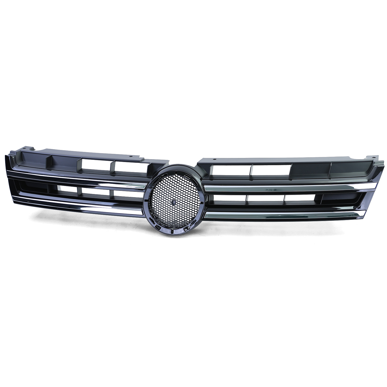 Grille - voorgrille - voor VW Touareg 2 7P 01/2010-9/2014 - zwart glans/chroom