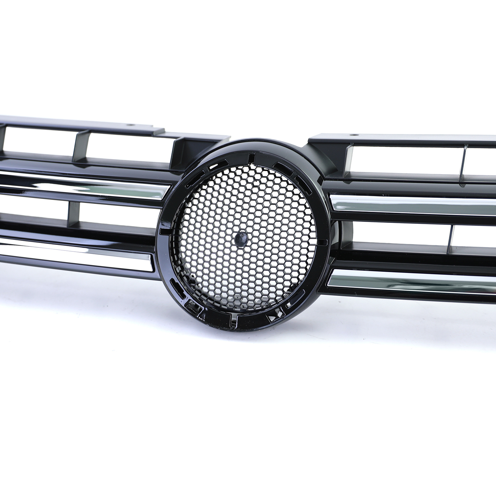 Grille - voorgrille - voor VW Touareg 2 7P 01/2010-9/2014 - zwart glans/chroom