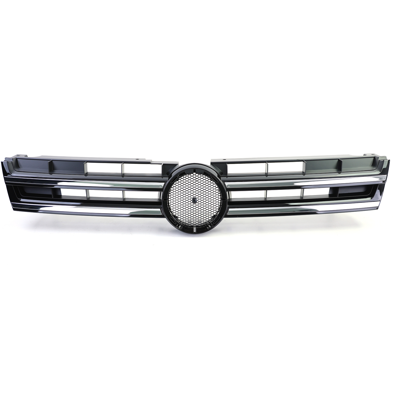 Grille - voorgrille - voor VW Touareg 2 7P 01/2010-9/2014 - zwart glans/chroom