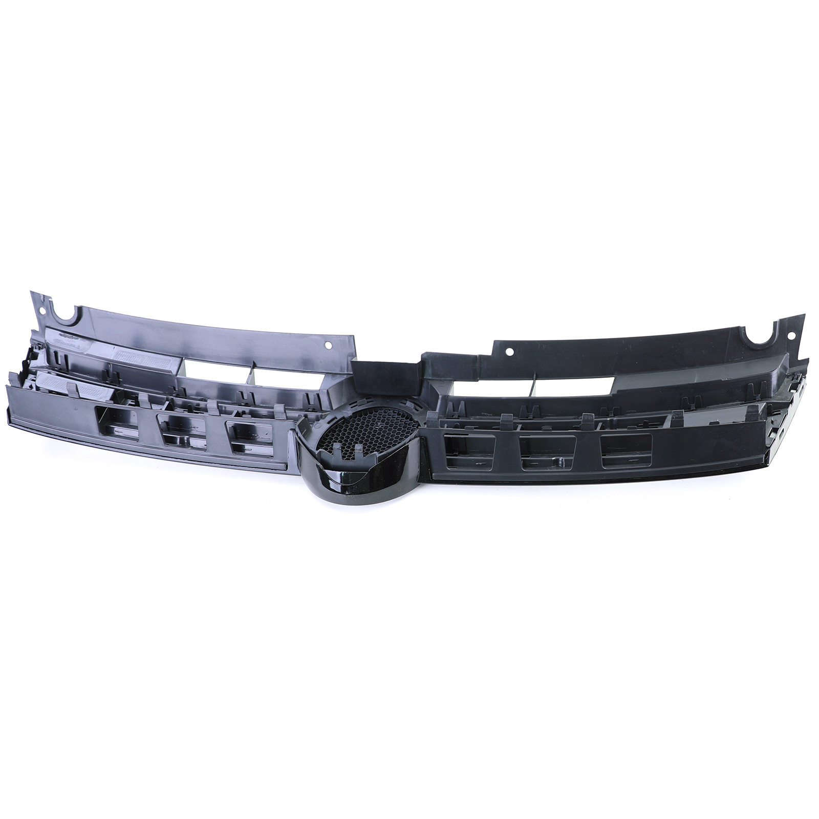 Grille - voorgrille - voor VW Touareg 2 7P 01/2010-9/2014 - zwart glans/chroom