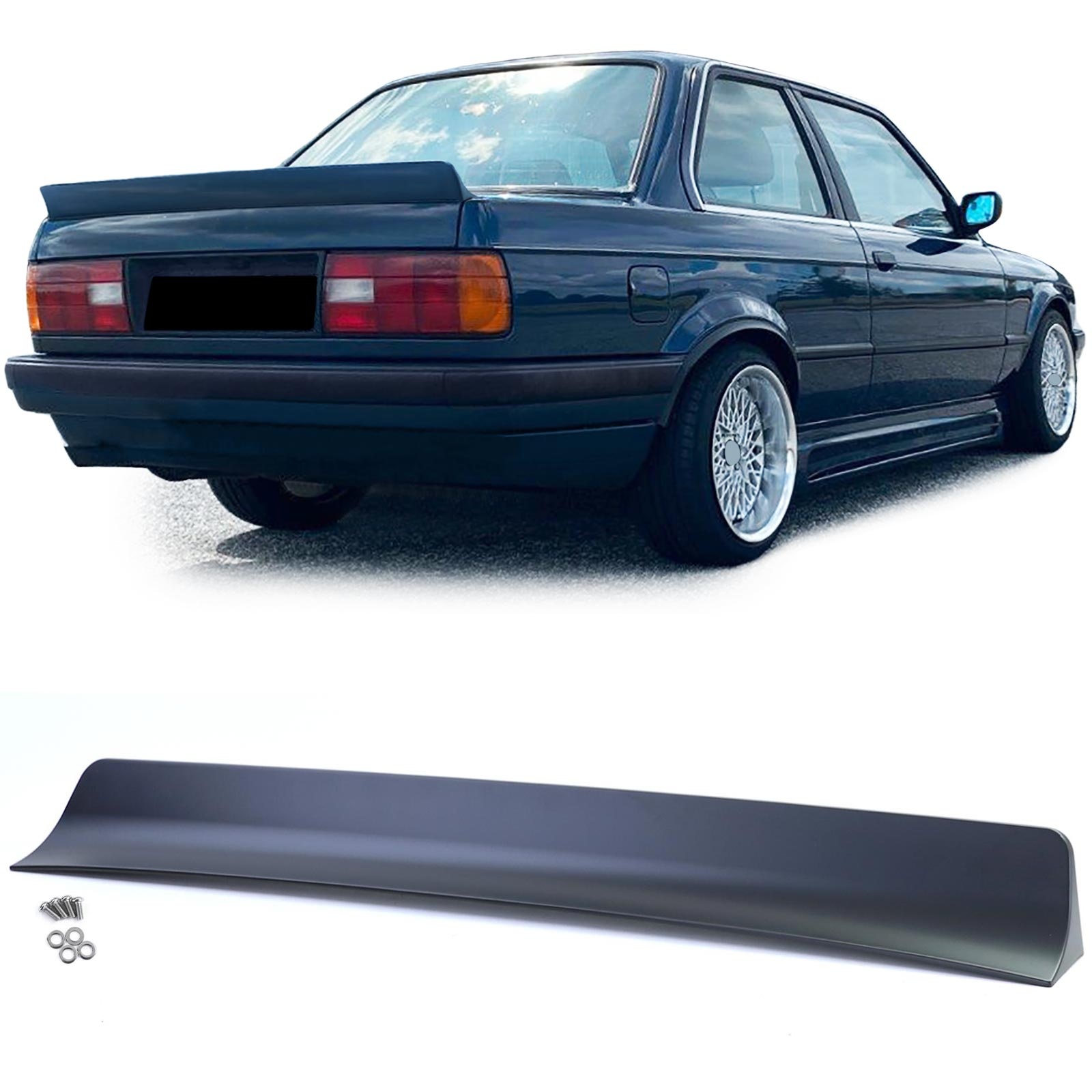 Spoiler - achterspoiler - BMW 3-serie E30 sedan 09/1982-04/1991/cabrio 12/1985-10/1993, 2-/4-deurs - zwart