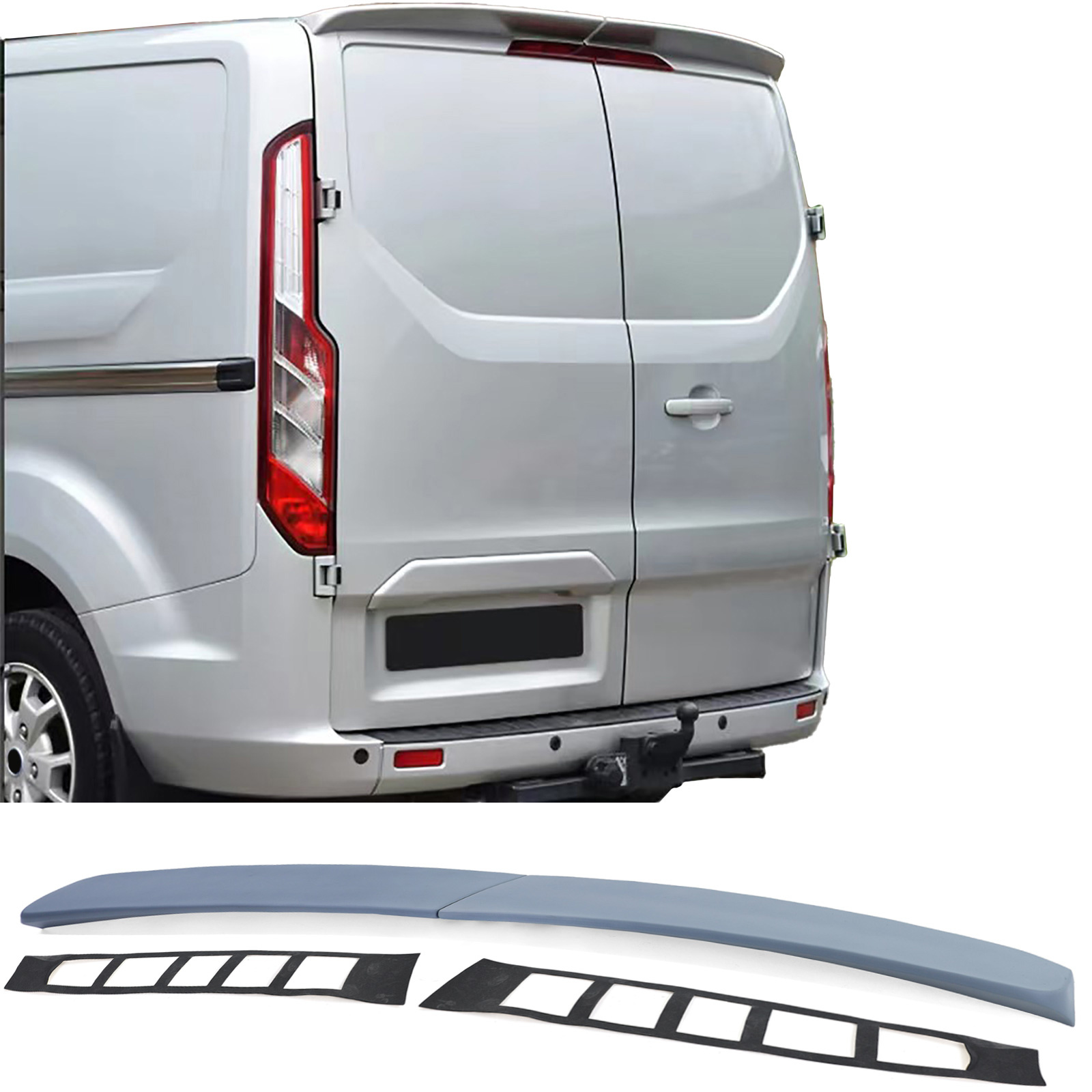 Spoiler - dakspoiler geschikt voor Ford transit custom/tourneo custom V363 vanaf 2012 - grijs