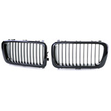 Grille - nieren - geschikt voor BMW 7-serie E38 1994-2001 - 2-delig - zwart glans