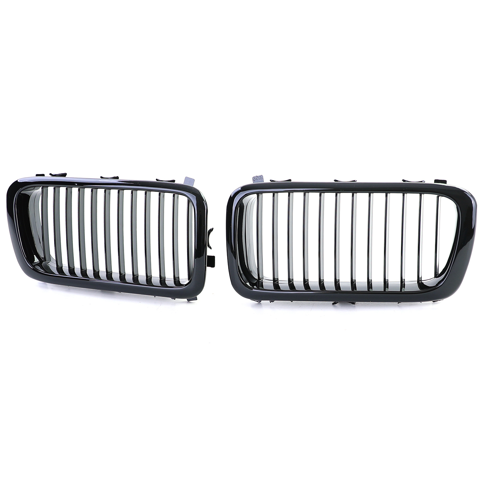 Grille - nieren - BMW 7-serie E38 1994-2001 - 2-delig - zwart glans