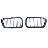 Grille - nieren - geschikt voor BMW 7-serie E38 1994-2001 - 2-delig - zwart glans