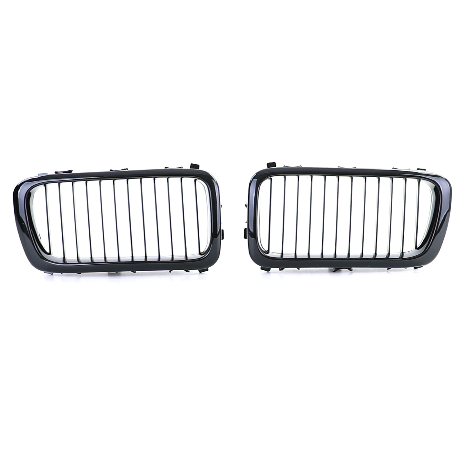 Grille - nieren - geschikt voor BMW 7-serie E38 1994-2001 - 2-delig - zwart glans