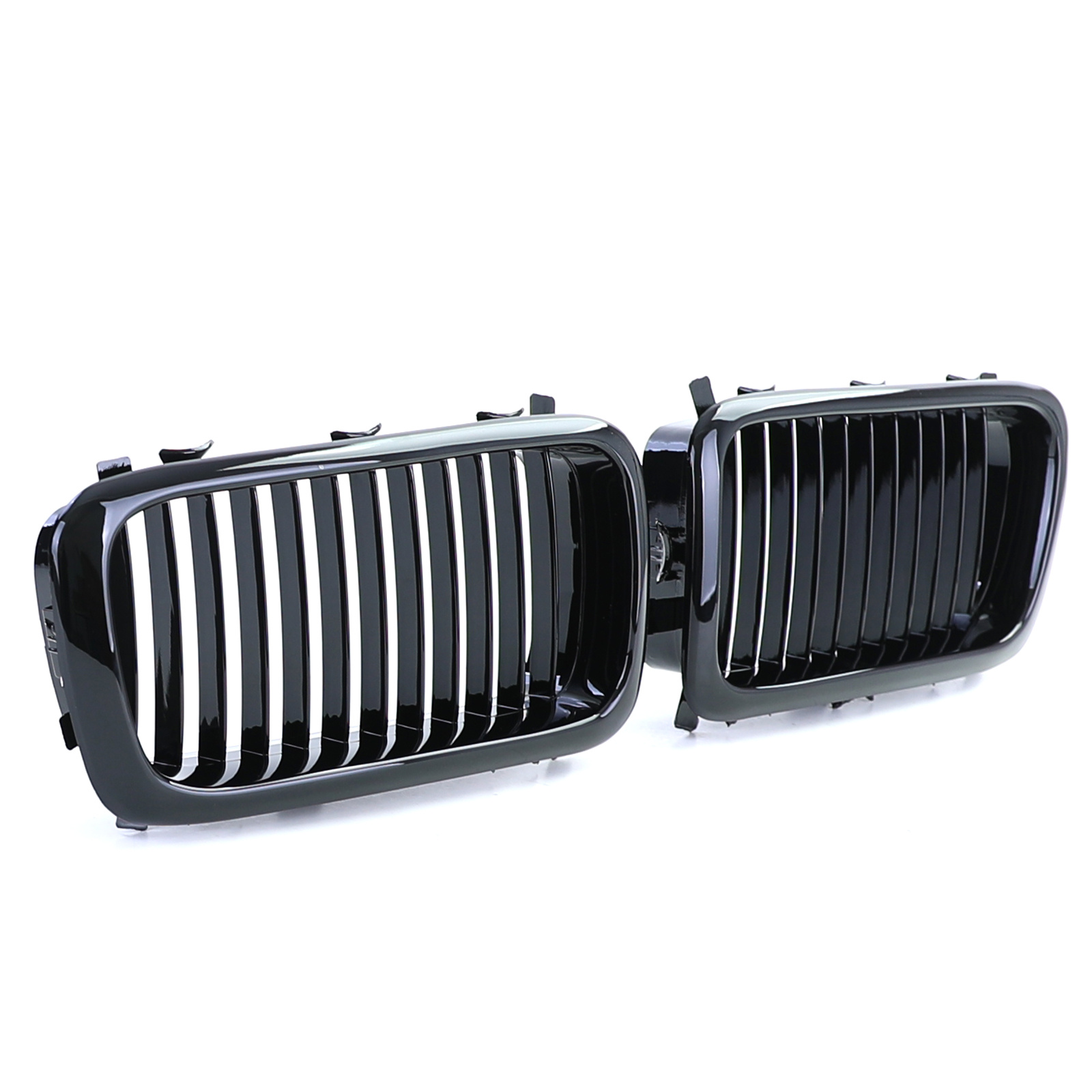 Grille - nieren - geschikt voor BMW 7-serie E38 1994-2001 - 2-delig - zwart glans