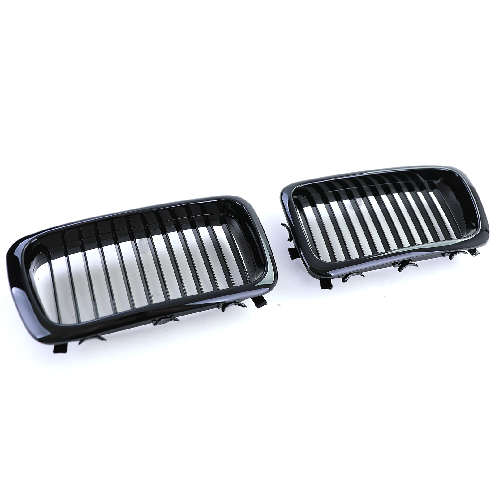 Grille - nieren - geschikt voor BMW 7-serie E38 1994-2001 - 2-delig - zwart glans