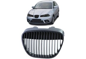 Grille - voorgrille geschikt voor Seat Ibiza/Cordoba 6L 2002-2009 - zwart