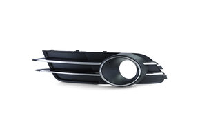 Grille - mistlamp rooster geschikt voor Audi A6 C7/4G, sedan/avant 11/2010-10/2014 - links - zwart/chroom