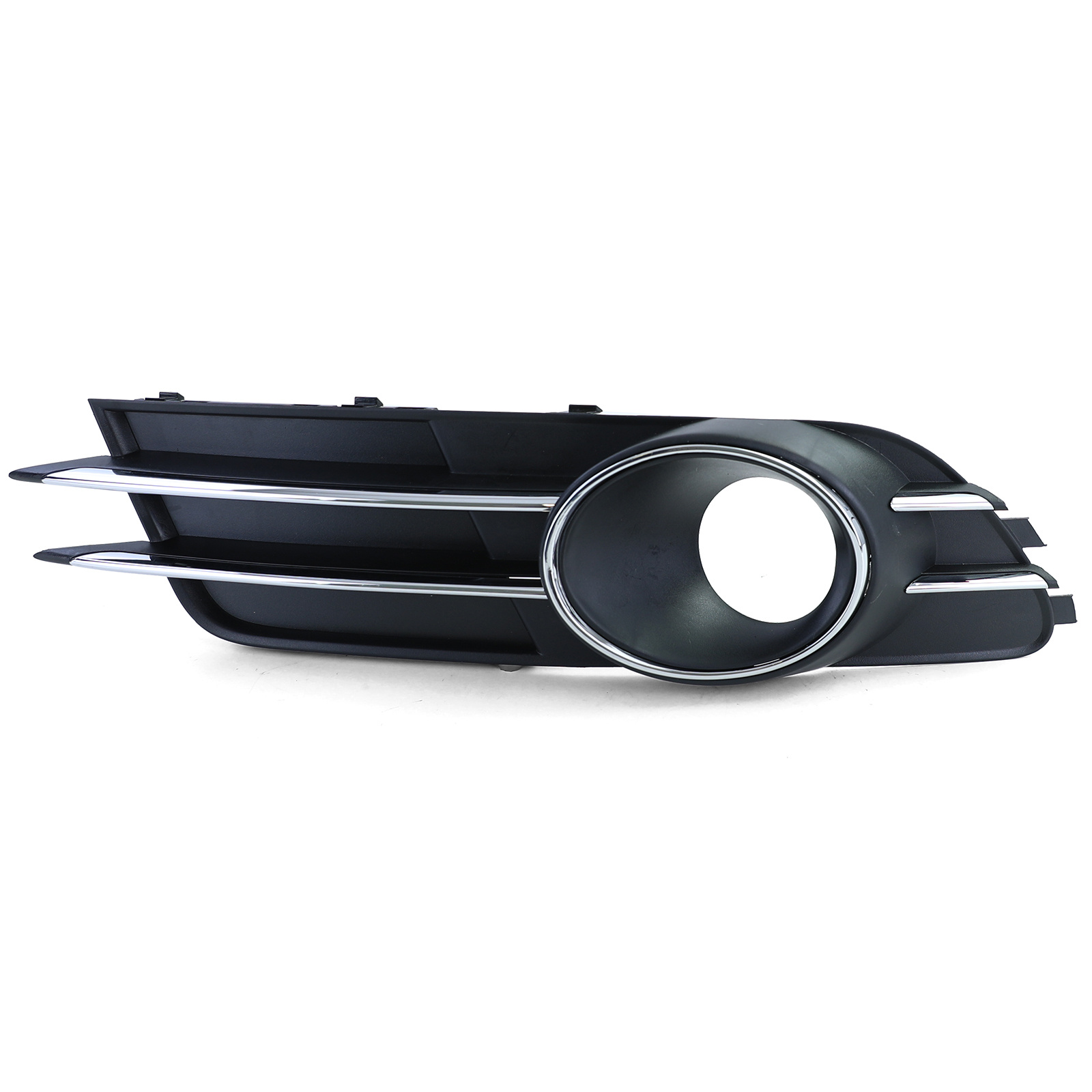 Grille - mistlamp rooster - voor Audi A6 C7/4G, sedan/avant 11/2010-10/2014 - links - zwart/chroom