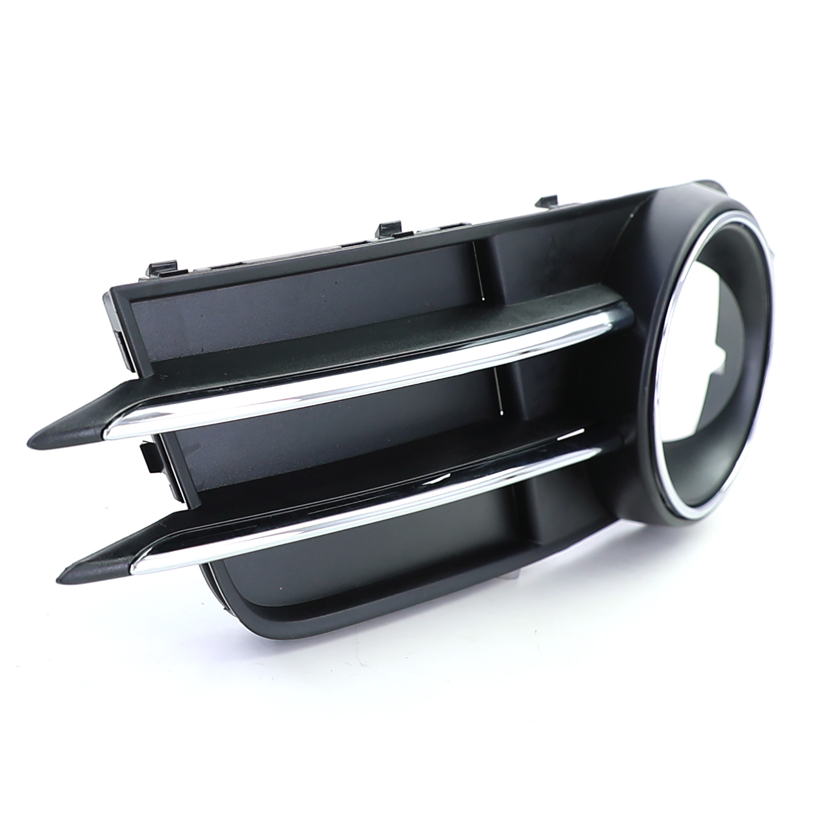Grille - mistlamp rooster - voor Audi A6 C7/4G, sedan/avant 11/2010-10/2014 - links - zwart/chroom