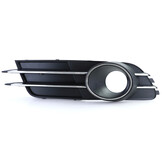 Grille - mistlamp rooster - voor Audi A6 C7/4G, sedan/avant 11/2010-10/2014 - links - zwart/chroom