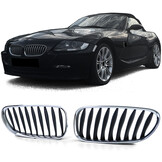 Grille - nieren - BMW Z4 E85/E86, cabrio/coupé 2002-2008 - 2-delig - zwart chroom