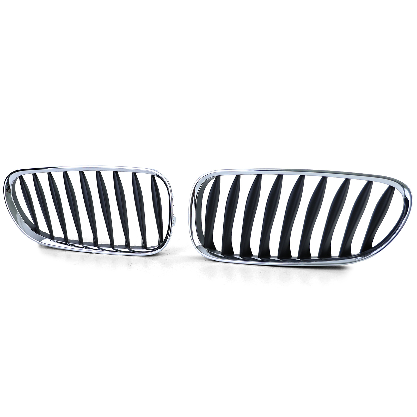 Grille - nieren - BMW Z4 E85/E86, cabrio/coupé 2002-2008 - 2-delig - zwart chroom