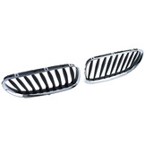 Grille - nieren - geschikt voor BMW Z4 E85/E86, cabrio/coupé 2002-2008 - 2-delig - zwart chroom