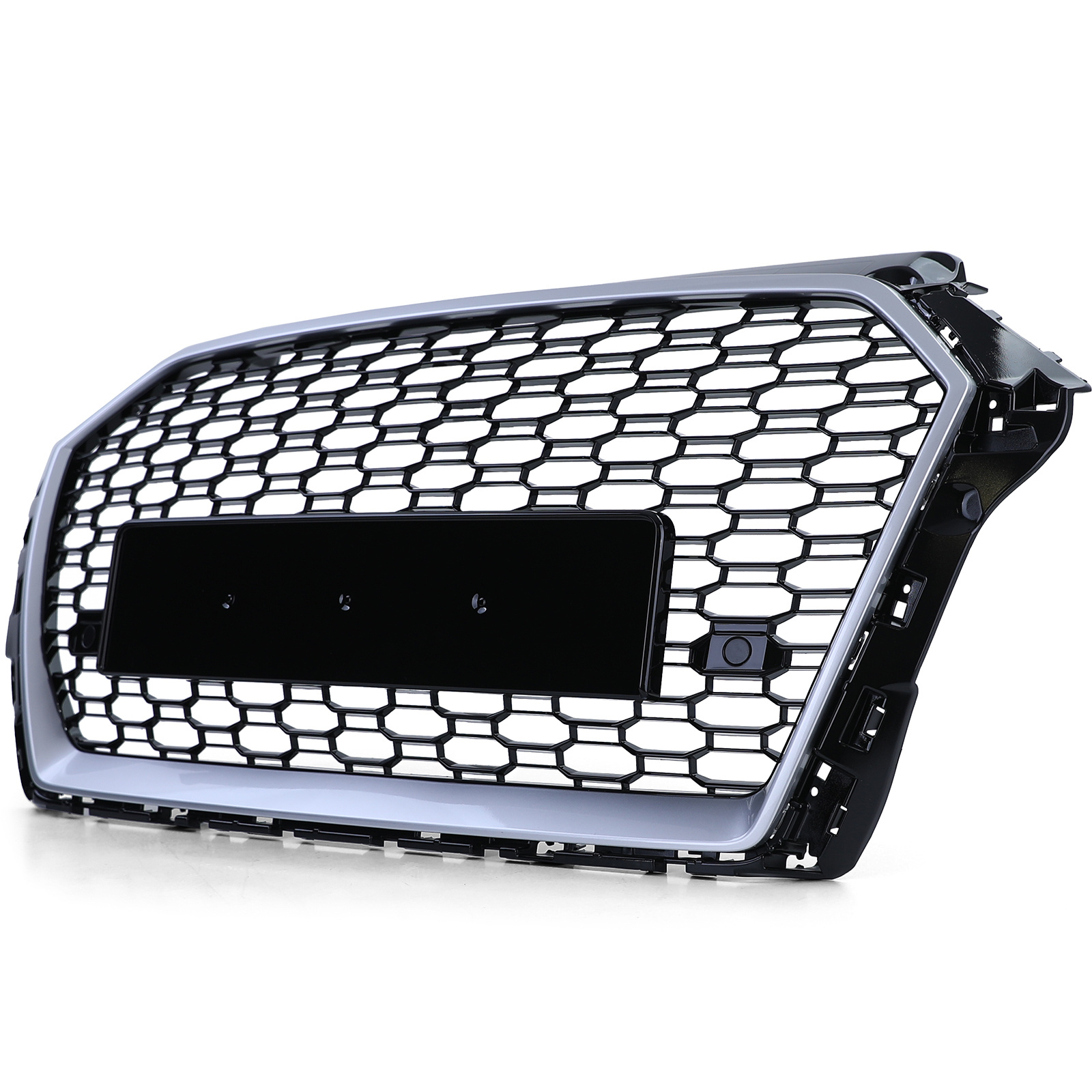 Grille - voorgrille - voor Audi A3 8VA/8V1/8VS, sedan/cabrio/sportback facelift 6/2016-2020 - zwart glans/zilver