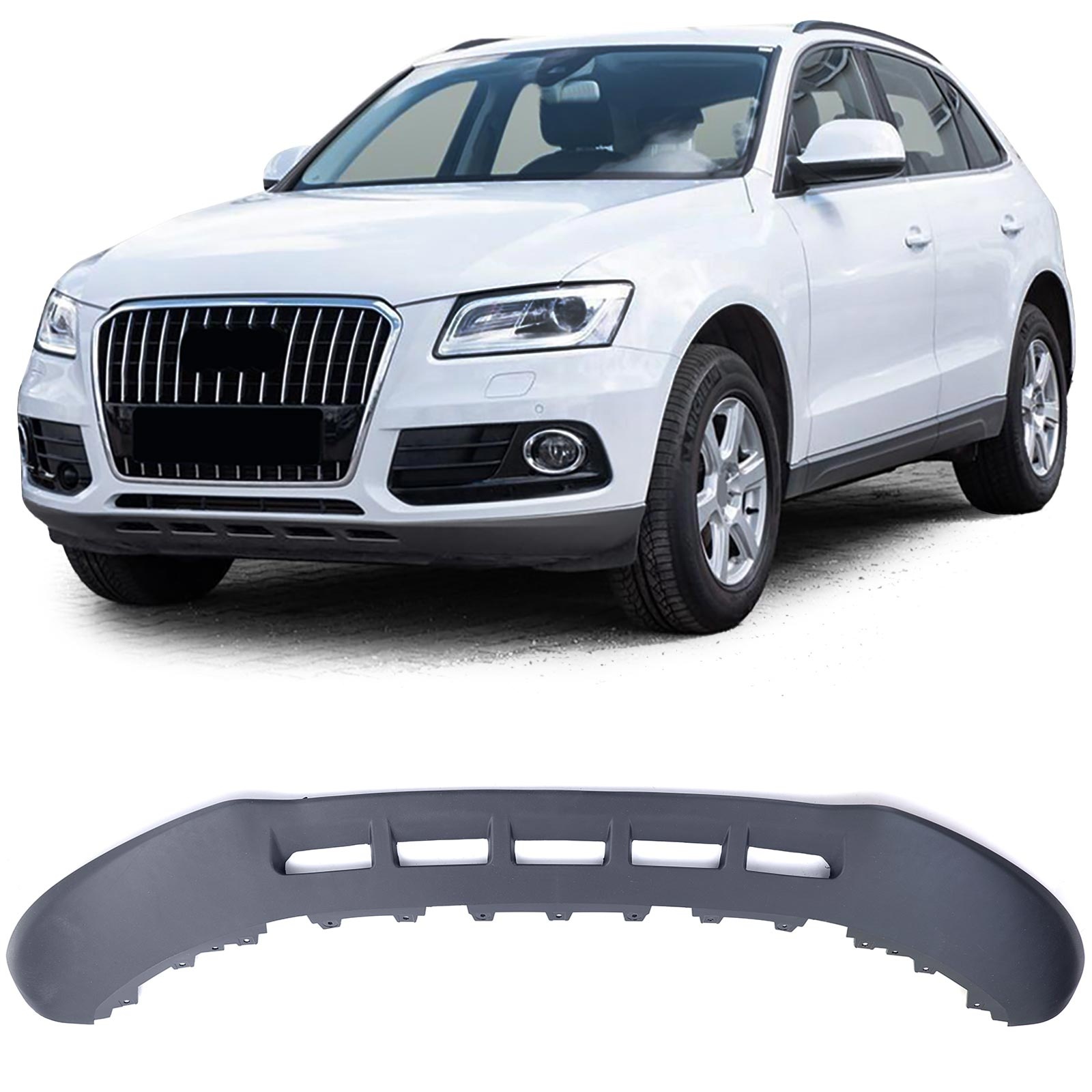 Spoiler - voorspoilerlip - voor Audi Q5 8R facelift 09/2012-01/2016 - zwart