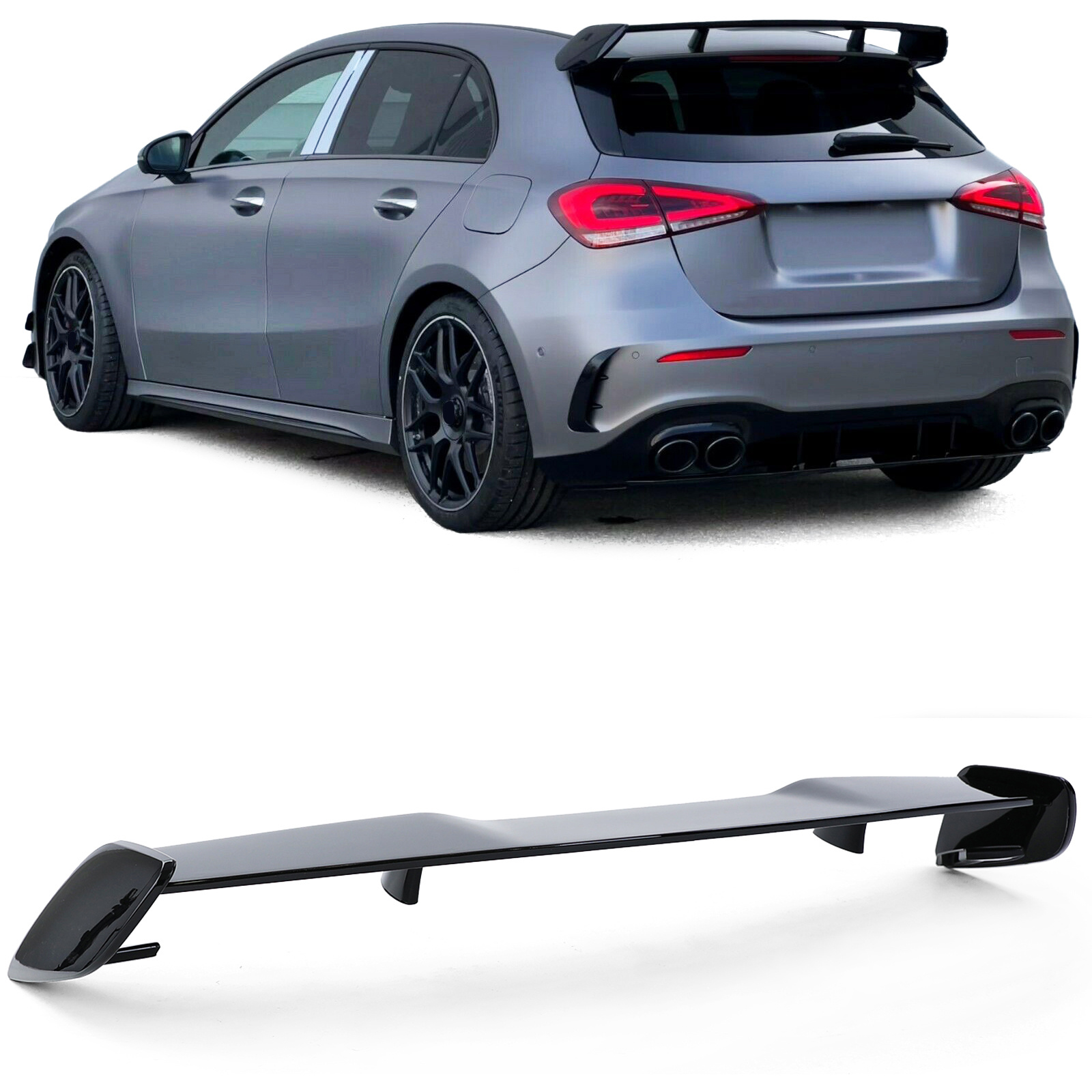 Spoiler - dakspoiler - Mercedes A-klasse W177 hatchback/sedan vanaf 03/2018 - zwart glans