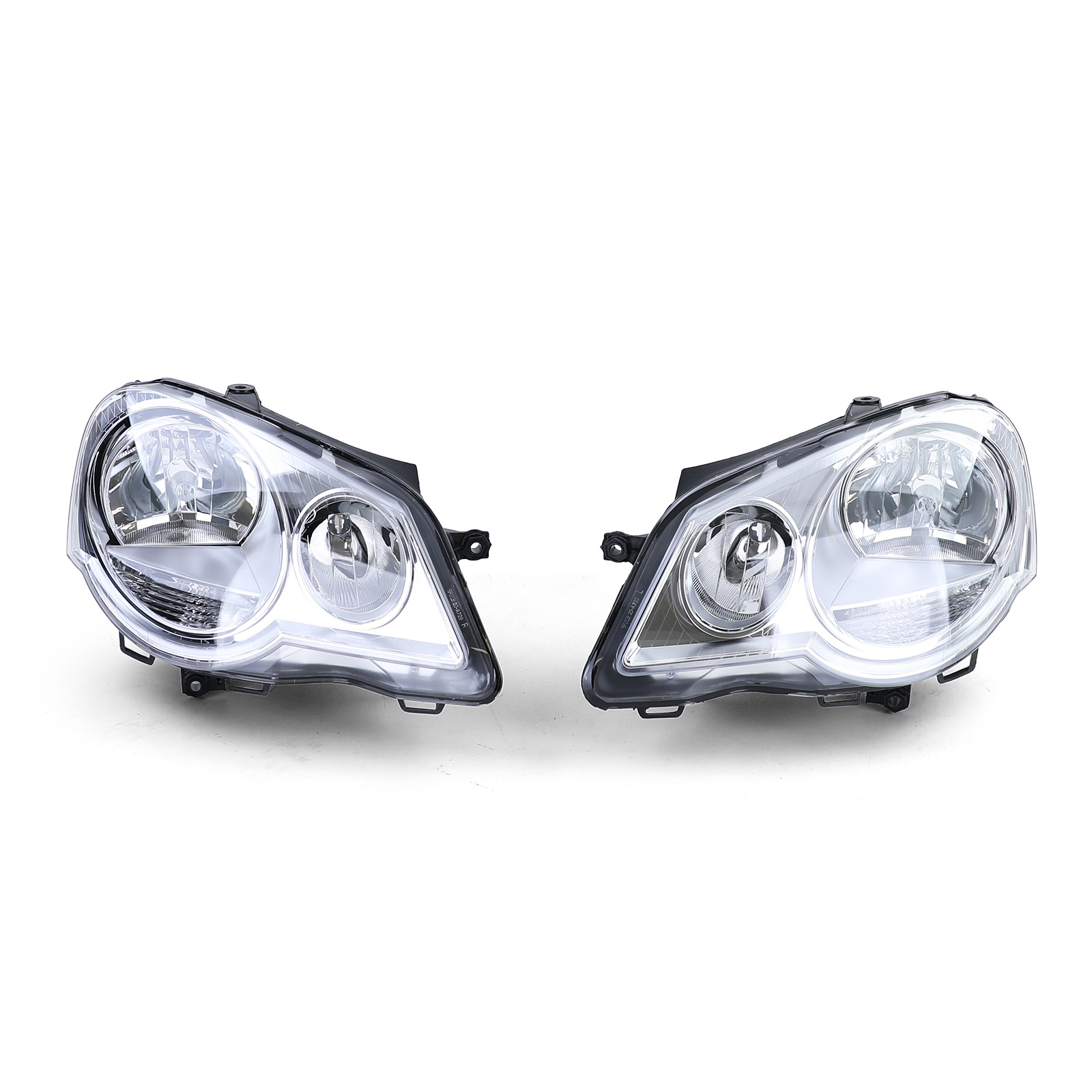 Koplampen geschikt voor VW Polo 9N3 04/2005-05/2009 - H7/H1 - inclusief stelmotor - helder glas