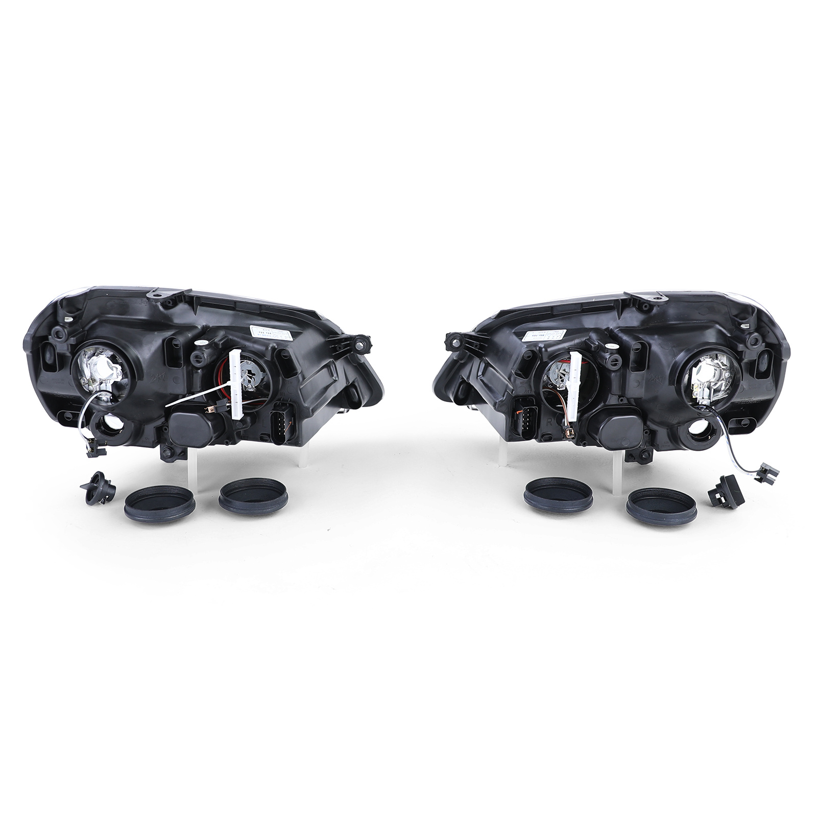 Koplampen geschikt voor VW Polo 9N3 04/2005-05/2009 - H7/H1 - inclusief stelmotor - helder glas