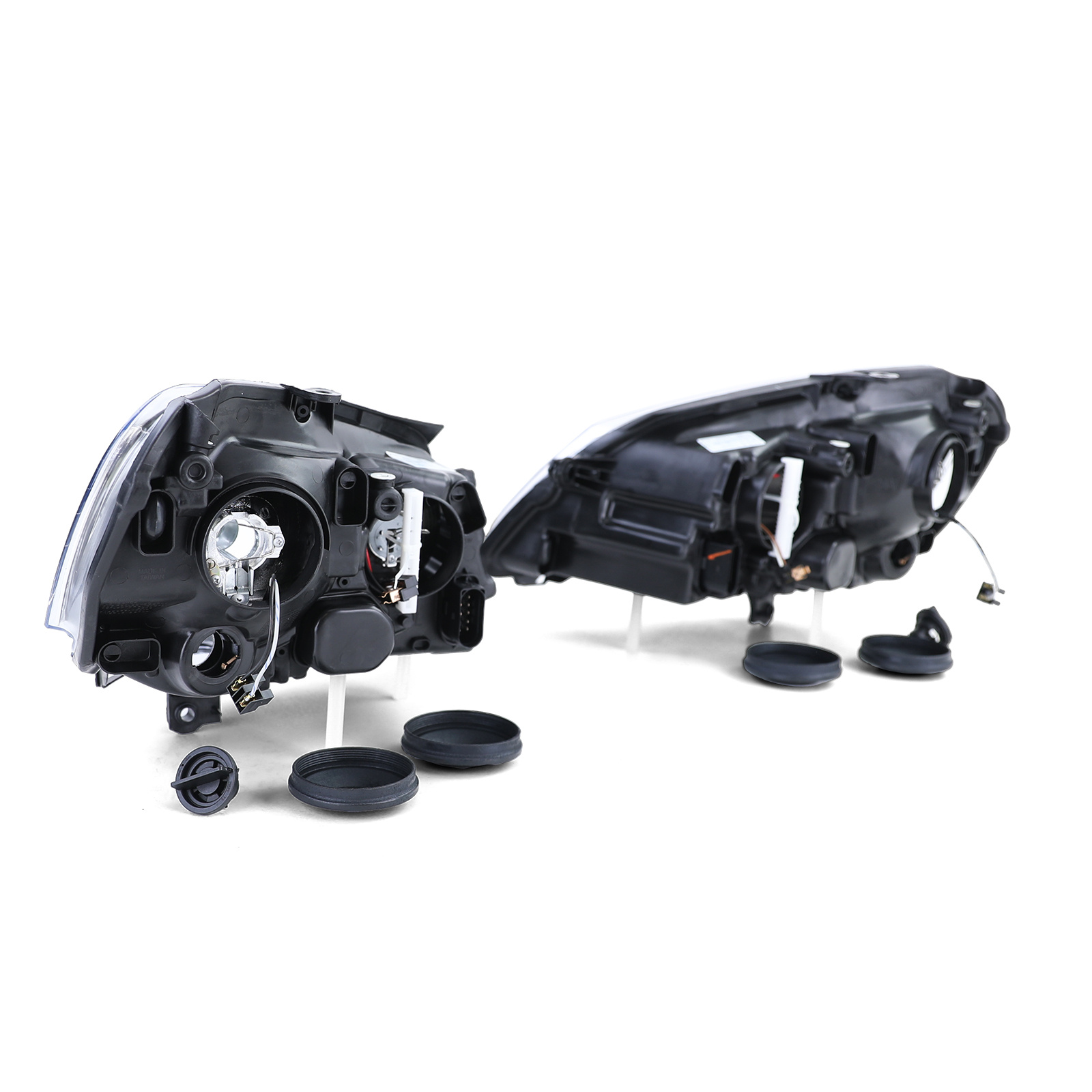 Koplampen geschikt voor VW Polo 9N3 04/2005-05/2009 - H7/H1 - inclusief stelmotor - helder glas