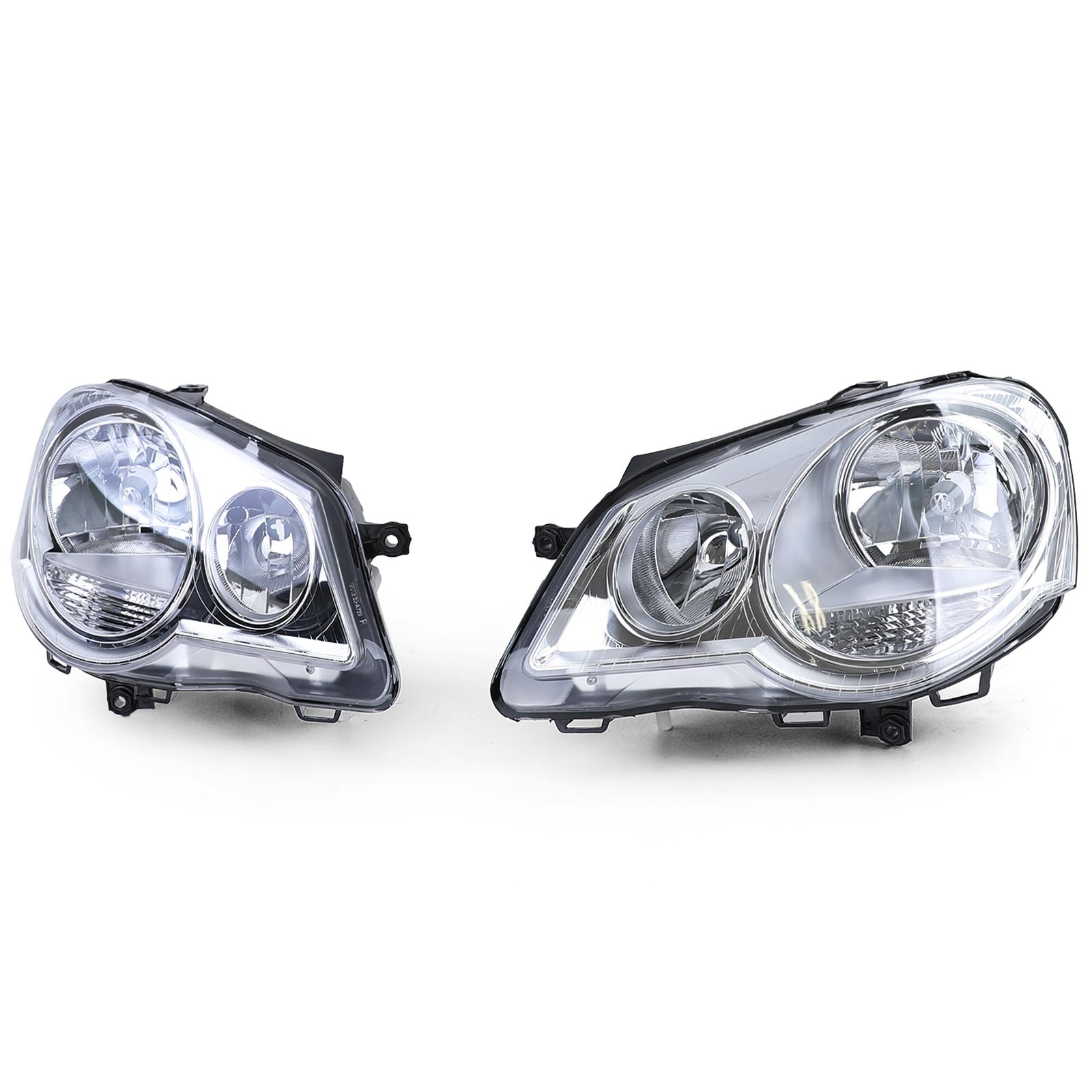 Koplampen voor VW Polo 9N3 04/2005-05/2009 - H7/H1 - inclusief stelmotor - helder glas