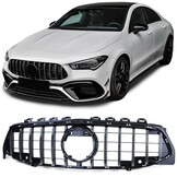 Grille - voorgrille geschikt voor Mercedes CLA C118 sedan, X118 vanaf 2019 - zwart glans/chroom