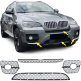 Grille - voorgrille set - geschikt voor BMW X6 E71 5/2006-6/2014 - 4-delig - mat zwart