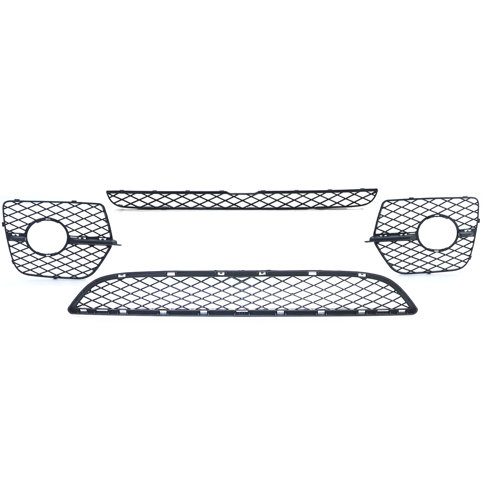 Grille - voorgrille set - geschikt voor BMW X6 E71 5/2006-6/2014 - 4-delig - mat zwart