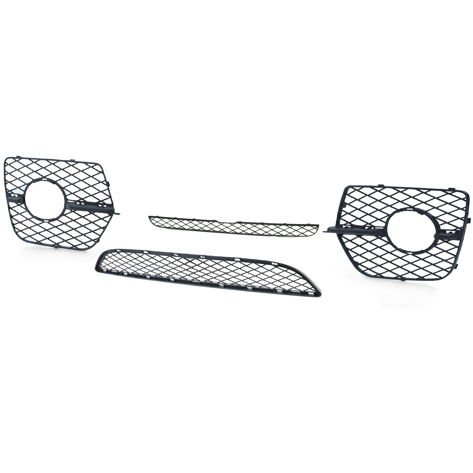 Grille - voorgrille set - geschikt voor BMW X6 E71 5/2006-6/2014 - 4-delig - mat zwart