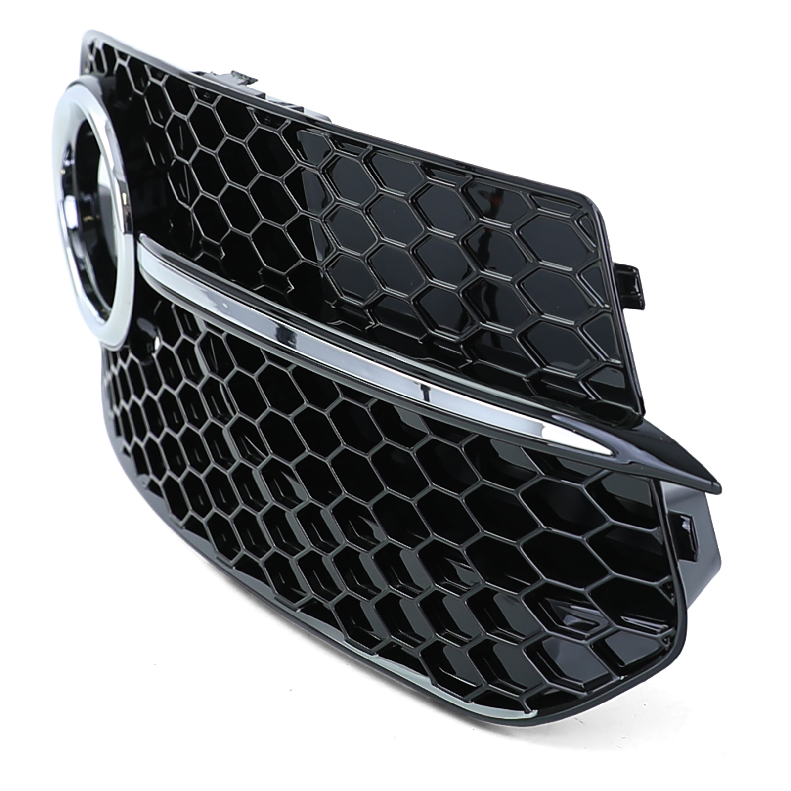 Grille - mistlamp rooster geschikt voor - voor Audi SQ5 8R facelift 2012-2017 - rechts - zwart glans