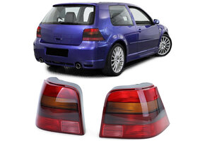 Achterlichten - geschikt voor VW Golf 4 sedan 1997-2003 - GTI - rood/zwart