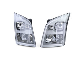 Koplampen - Ford Transit 07/2006-08/2014 - H4 - met stelmotoren - wit