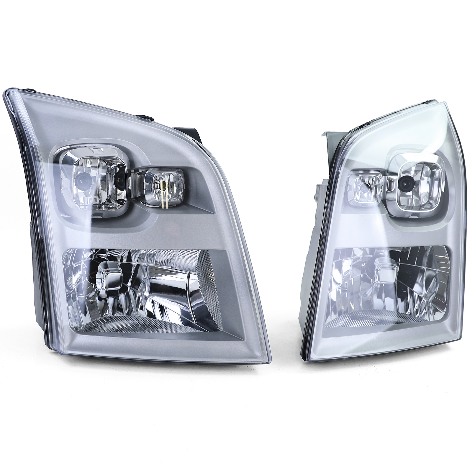 Koplampen geschikt voor Ford Transit 07/2006-08/2014 - H4 - met stelmotoren - wit