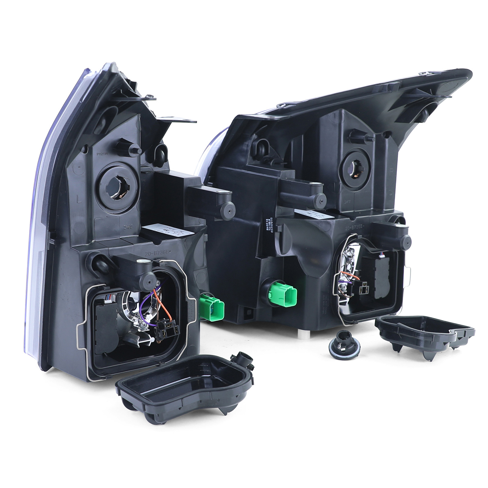 Koplampen geschikt voor Ford Transit 07/2006-08/2014 - H4 - met stelmotoren - wit