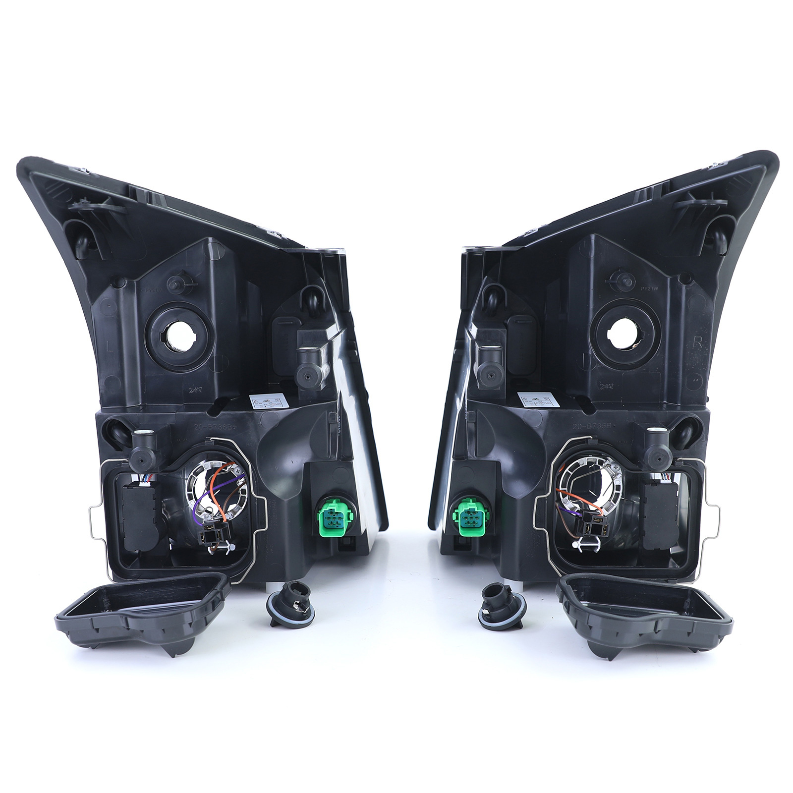 Koplampen geschikt voor Ford Transit 07/2006-08/2014 - H4 - met stelmotoren - wit