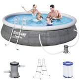 Bestway zwembad - 396x84cm - complete set - 7340 liter - grijs