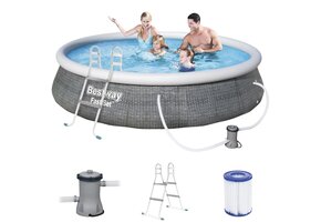 Bestway zwembad - 396x84cm - complete set - 7340 liter - grijs