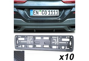 Kentekenplaathouder - nummerplaathouder - 53x13cm - 10 stuks - carbon-look