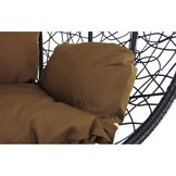Hangstoel - ei stoel - zwart - 105x105x200cm - bruin kussen