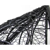 Hangstoel - ei stoel - zwart - 105x105x200cm - bruin kussen