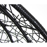 Hangstoel - ei stoel - zwart - 105x105x200cm - bruin kussen