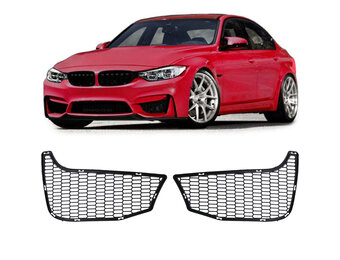 Grille - nieren - BMW 3-serie M3 F80 2011-2019, 4-serie M4 F82/F83 2013-2021 - 2-delig - zwart