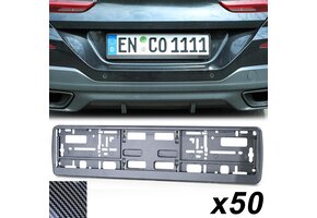 Kentekenplaathouder - nummerplaathouder - 53x13cm - 50 stuks - carbon-look