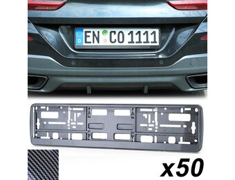 Kentekenplaathouder - nummerplaathouder - 53x13cm - 50 stuks - carbon-look