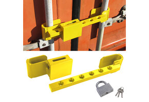 Containerslot - gehard staal - verstelbare deurstang - geel