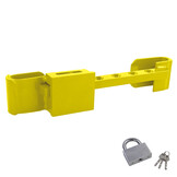 Containerslot - gehard staal - verstelbare deurstang - geel