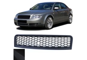 Grille - voorgrille - voor Audi A4 B6/8E, sedan/avant 11/2000-12/2004 - honingraat - mat zwart